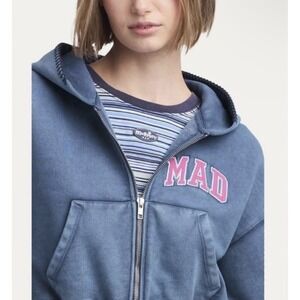 NWT MadHappy x GAP Hoodie Sz L Full Double Zip Cropped Preppy Hipster $108